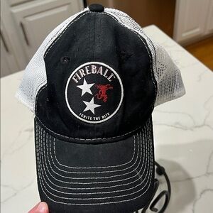 Fireball Black and White Trucker Hat